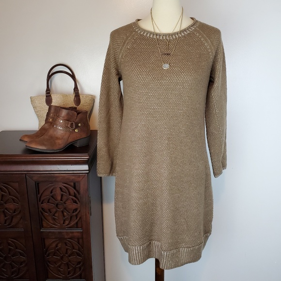 J. Jill Dresses & Skirts - J.Jill Brown Long Sleeve Wool Blend Shift Dress, S